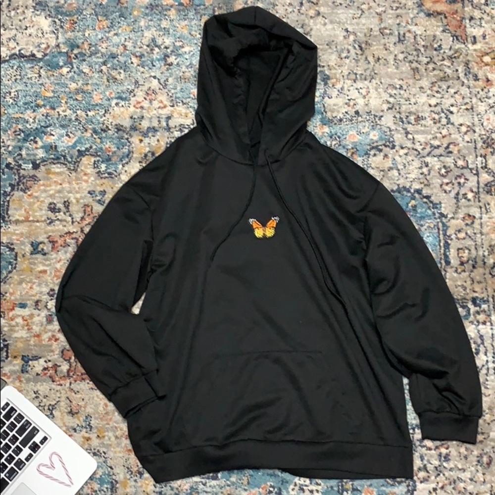 SHEIN NWOT black Butterfly Hoodie